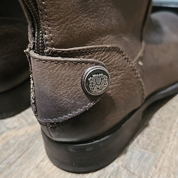 Arturo Chiang Tall Knee High Brown Zippered Riding Boots Size 5.5 - Picture 10 of 11